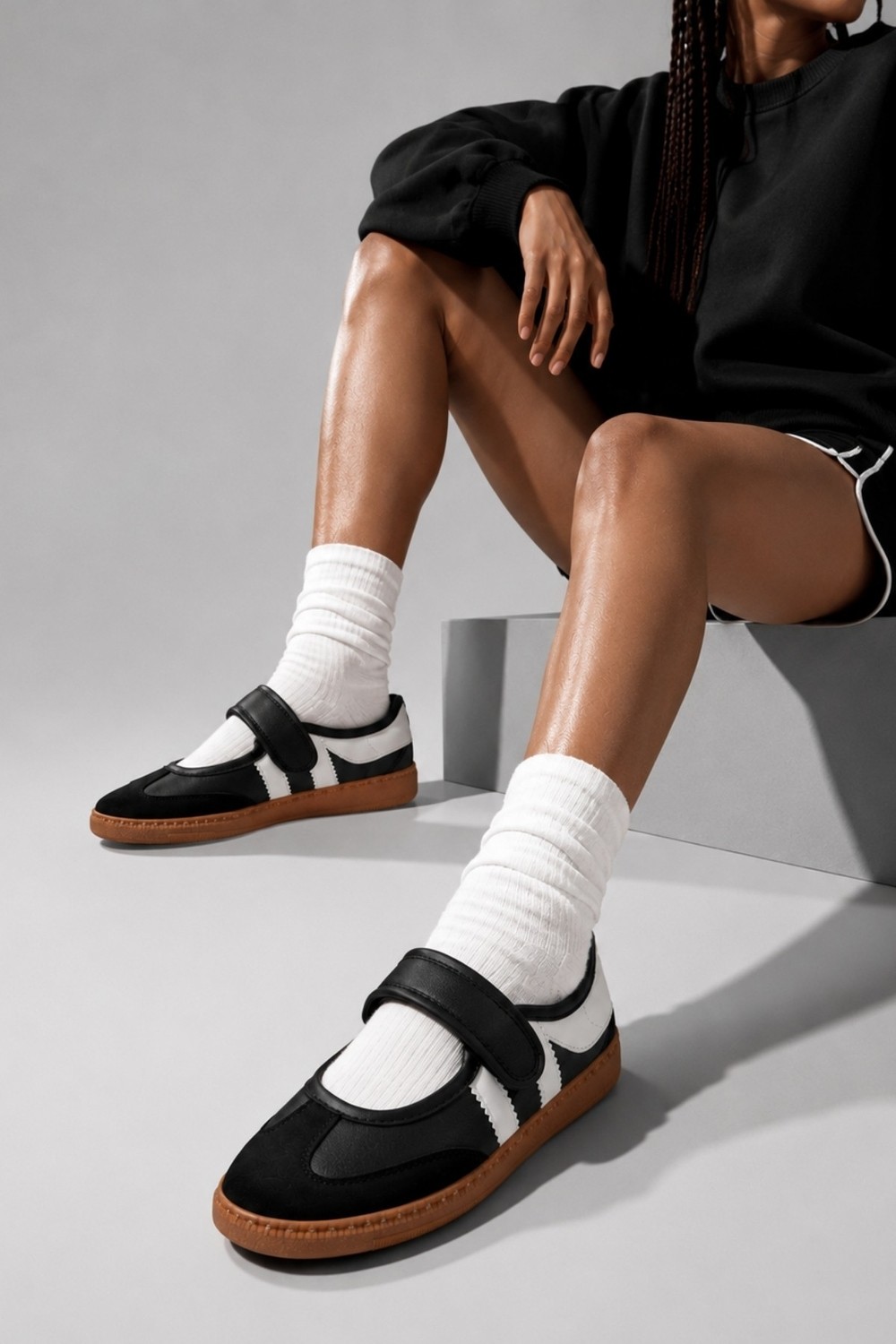 Muggo Speed Kadın Cırtlı Rahat Taban Günlük Sneaker Babet Ayakkabı