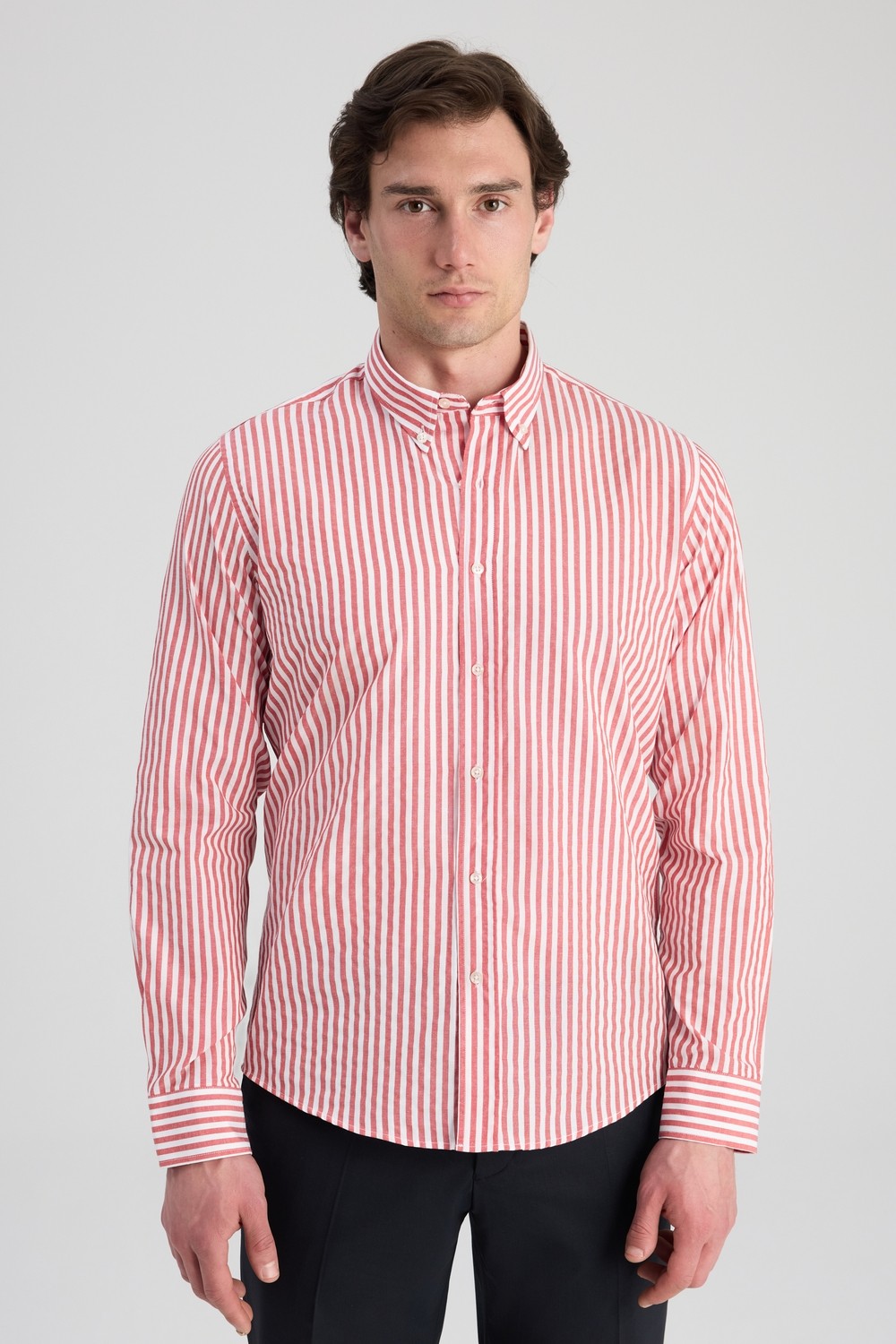 D'S Damat Ds Damat Slim Fit Yeşil Çizgili Gömlek 0HC02ORT11265