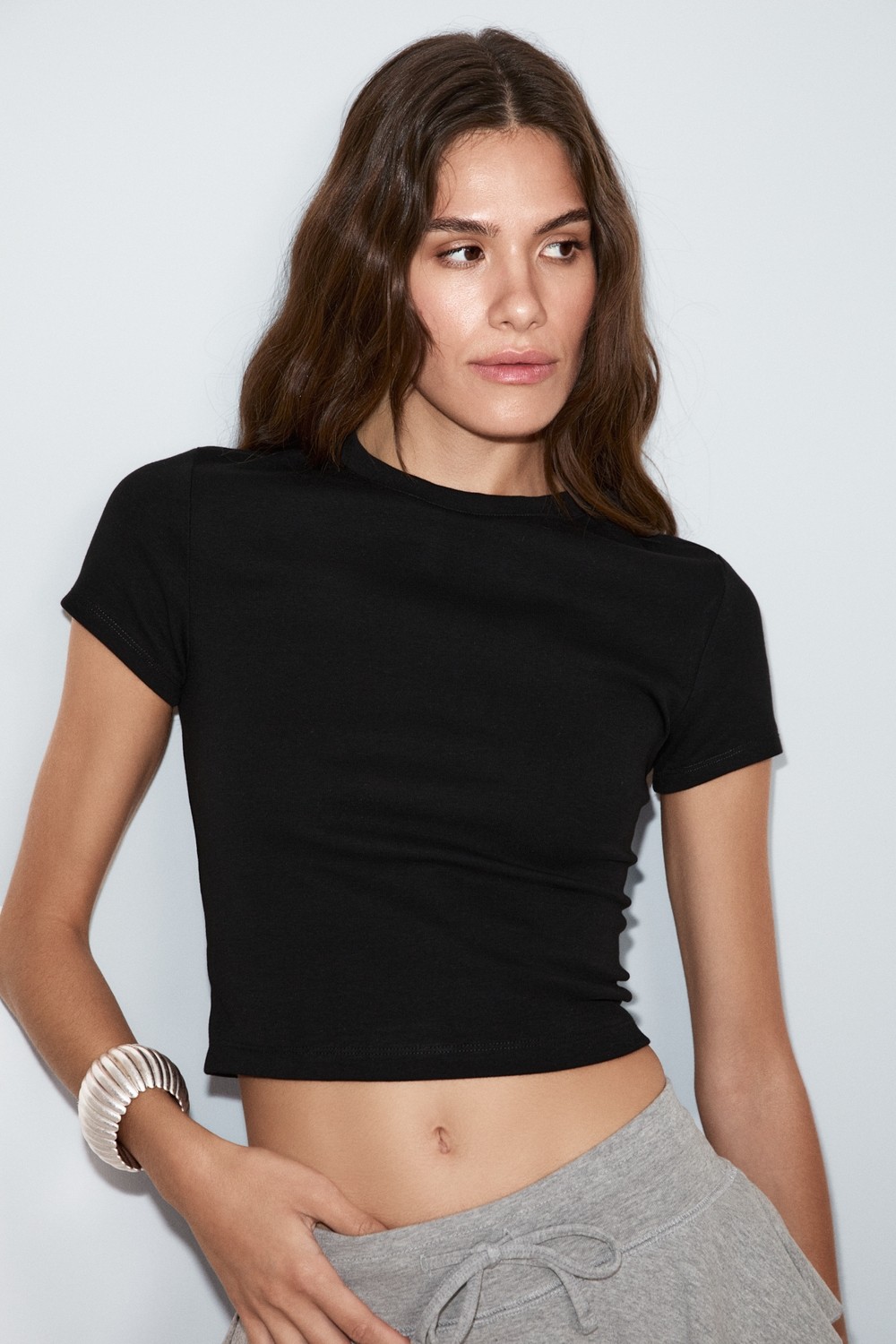 Ethiquet Zolen Kadın Yumuşak ve Esnek Kumaşlı Organik Pamuklu Kısa Kollu Crop Fuşya T-Shirt