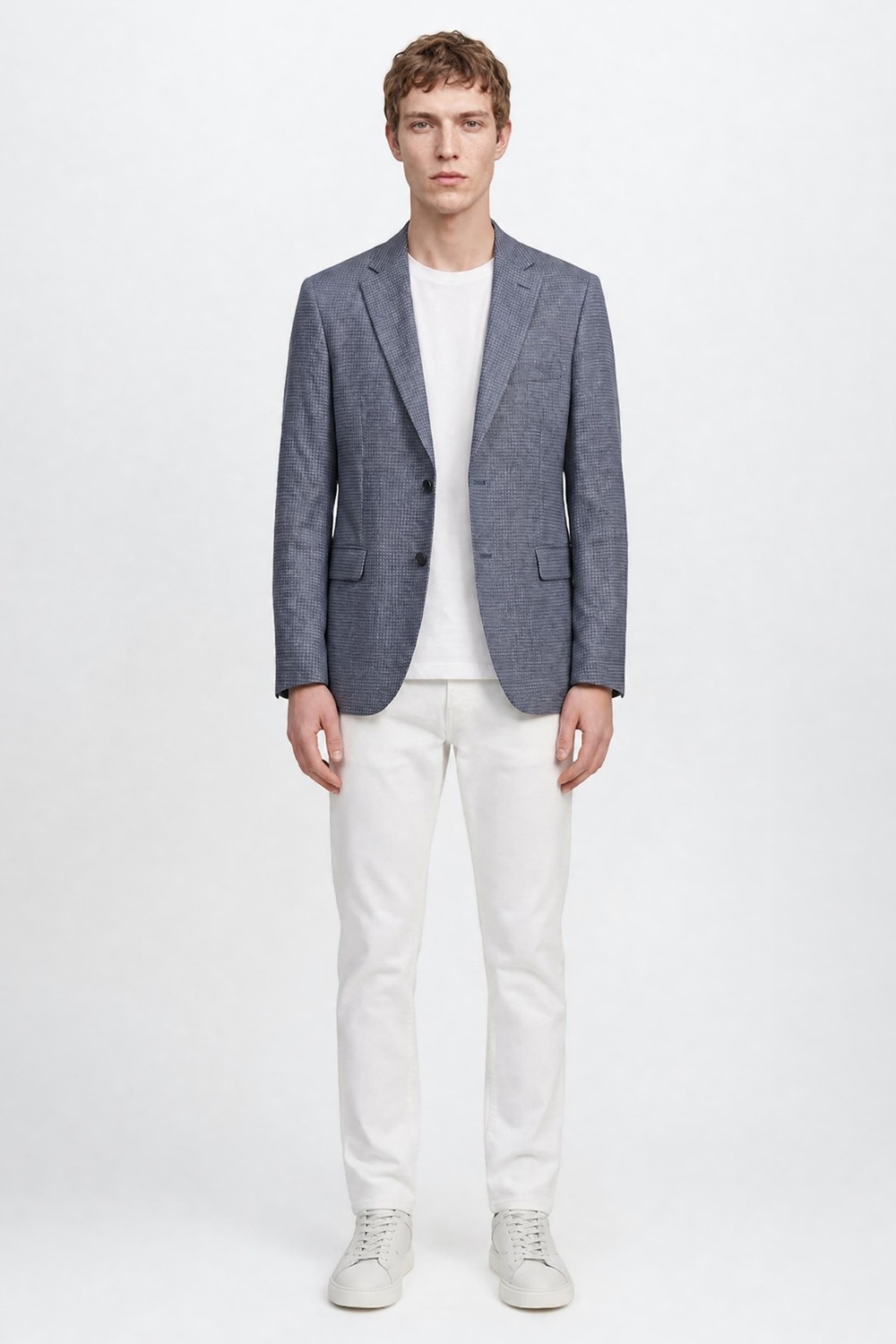 Altınyıldız Classics Yünlü Slim Fit Dar Kesim Mono Yaka Kapak Cepli Armürlü Blazer Ceket görsel 2