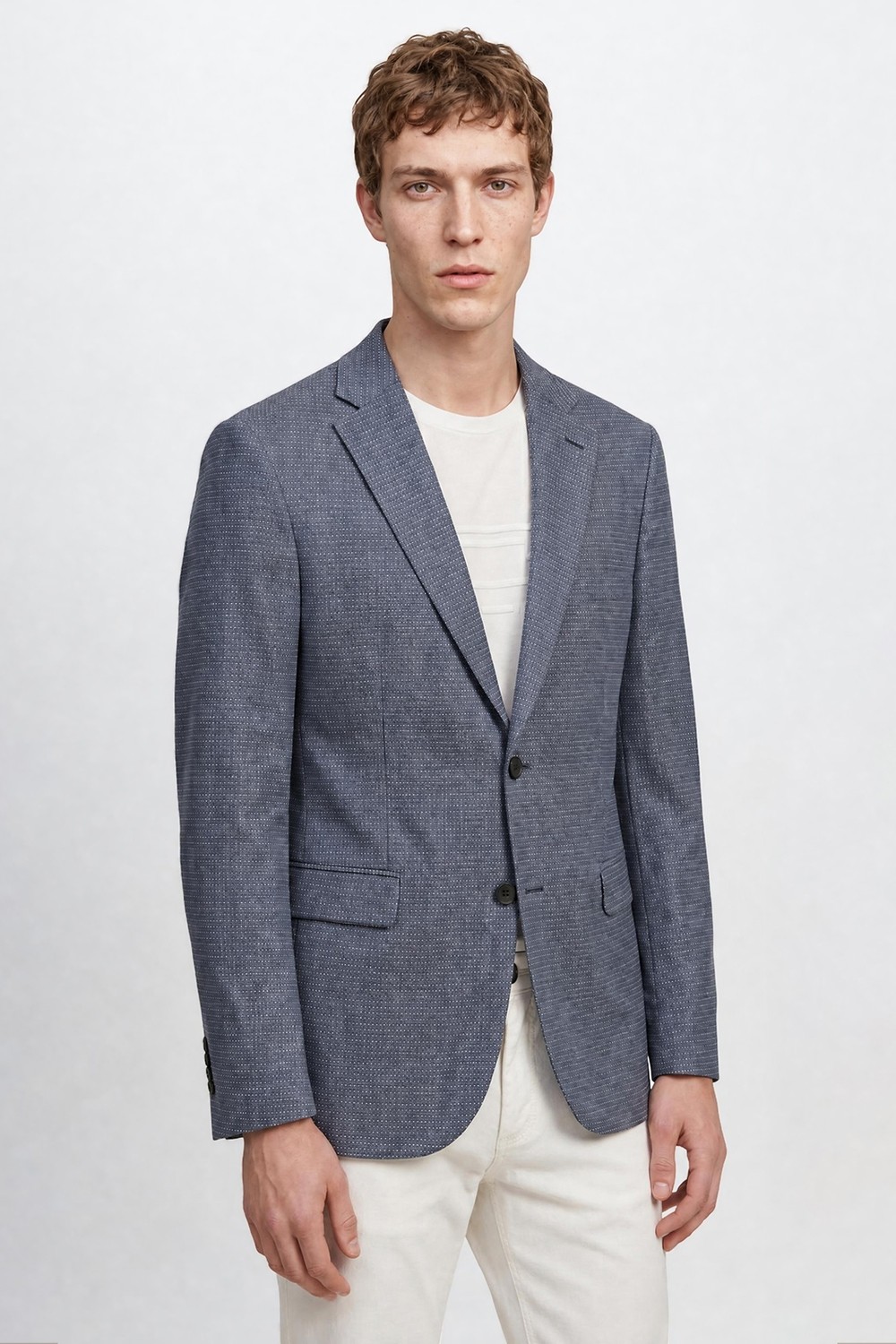 Altınyıldız Classics Yünlü Slim Fit Dar Kesim Mono Yaka Kapak Cepli Armürlü Blazer Ceket görsel 3