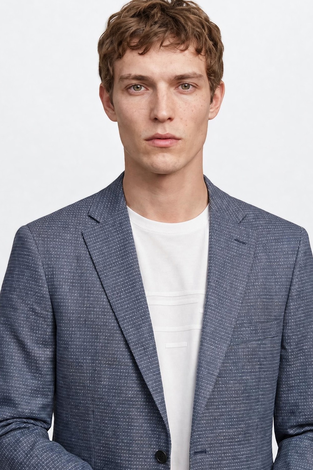 Altınyıldız Classics Yünlü Slim Fit Dar Kesim Mono Yaka Kapak Cepli Armürlü Blazer Ceket görsel 5