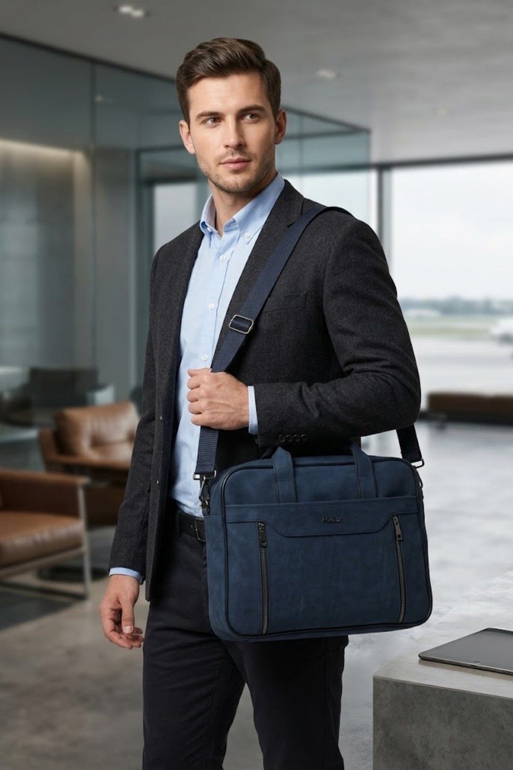 Byhakan GK38 VİYANA Su Geçirmez Suni Deri Evrak/Laptop Çanta Günlük Kullanım İçin Şık Tasarım