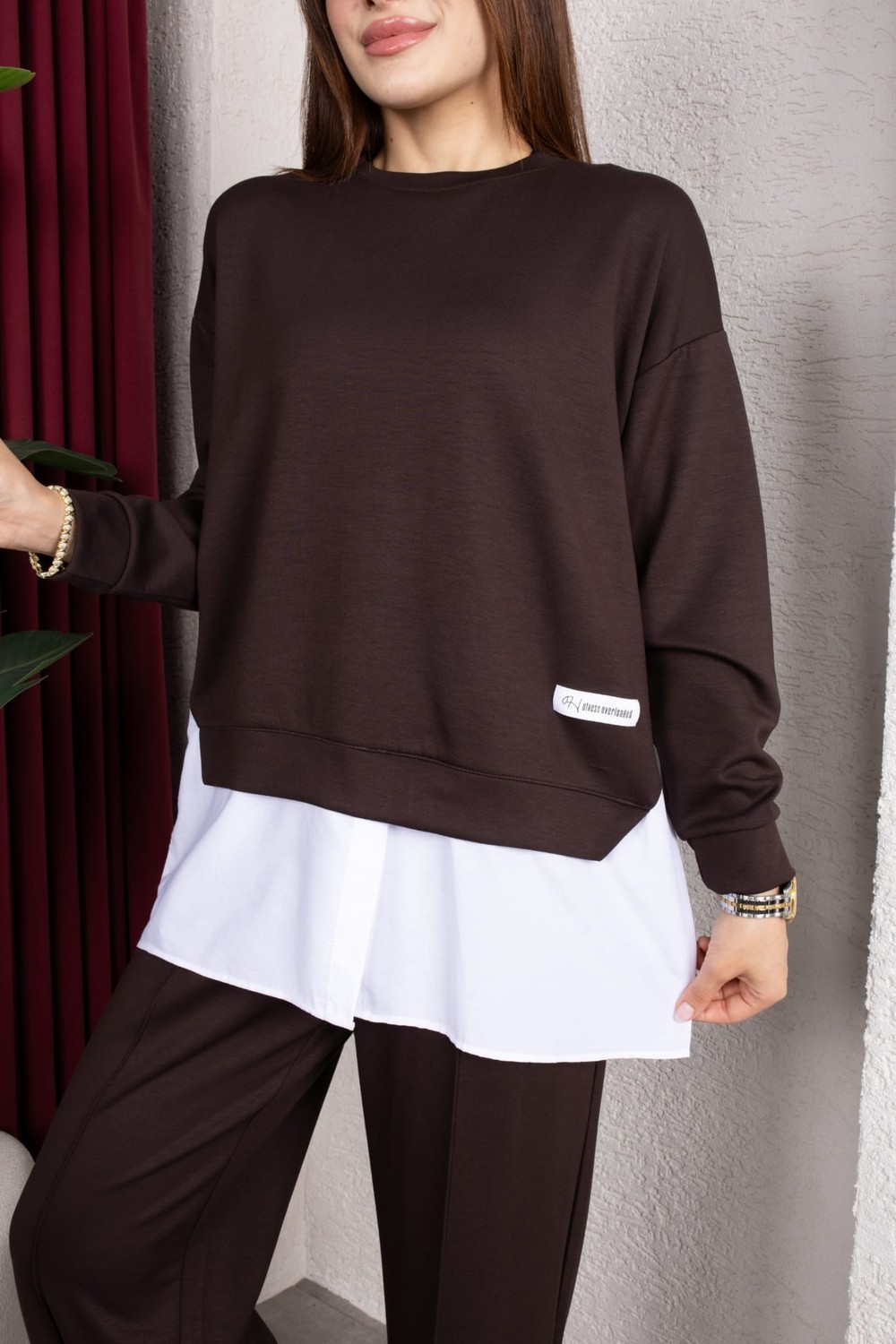 Weak Blue Kadın Ikili Takım Oversize Bol Paça Pantolon Günlük Şık Kombin