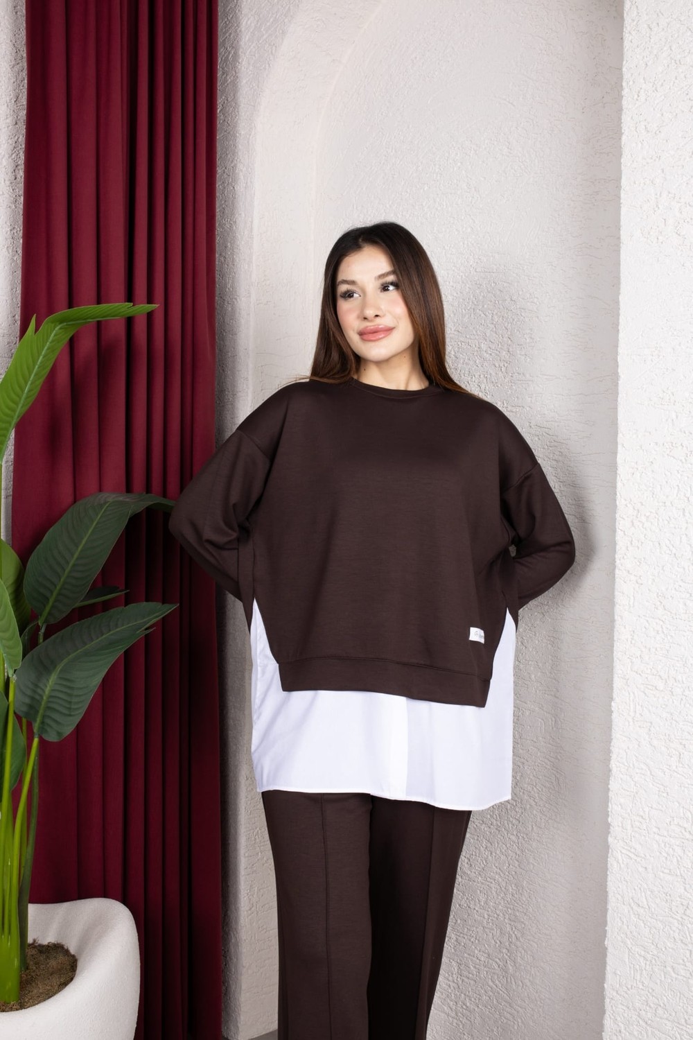 Weak Blue Kadın Ikili Takım Oversize Bol Paça Pantolon Günlük Şık Kombin görsel 3