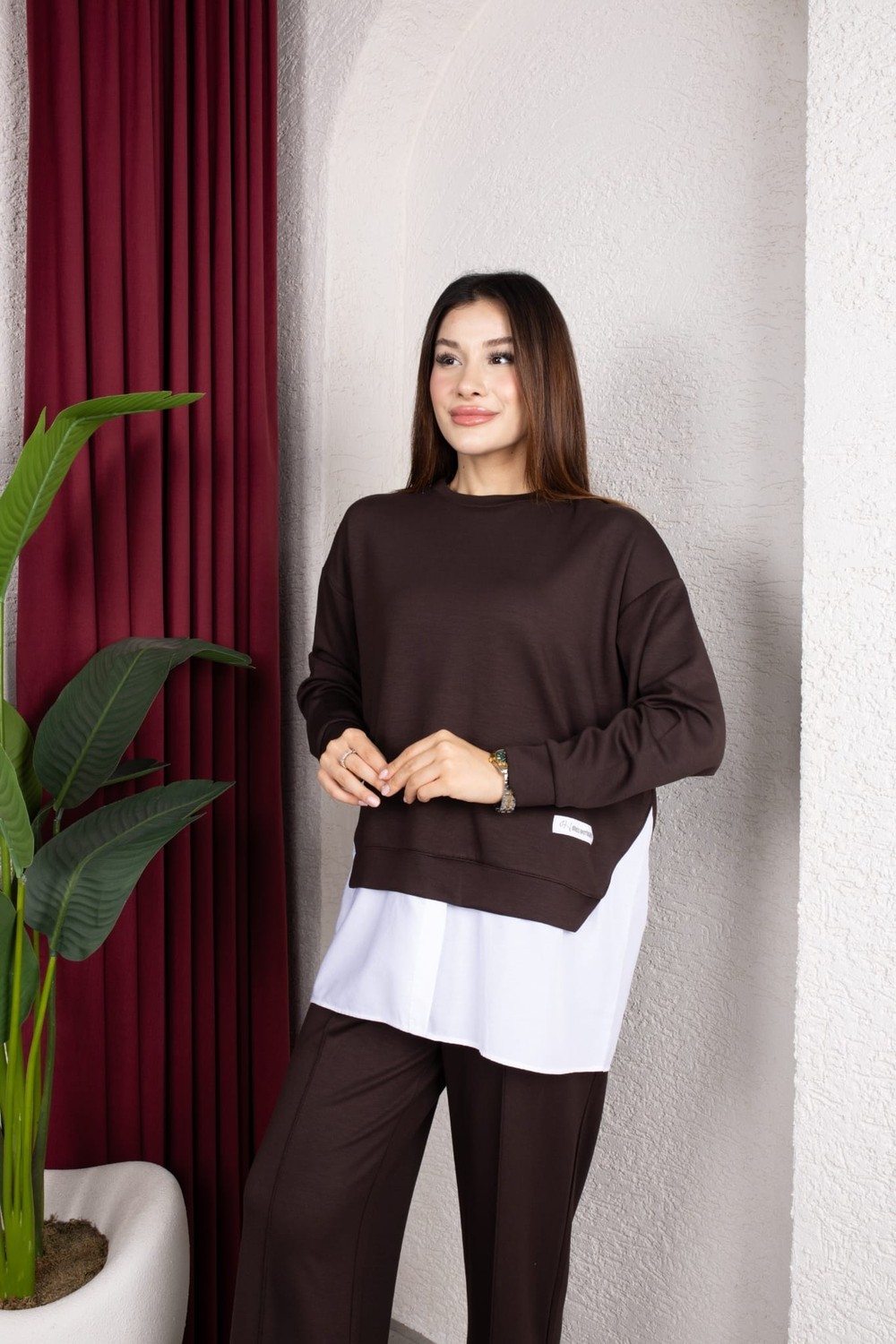 Weak Blue Kadın Ikili Takım Oversize Bol Paça Pantolon Günlük Şık Kombin görsel 5