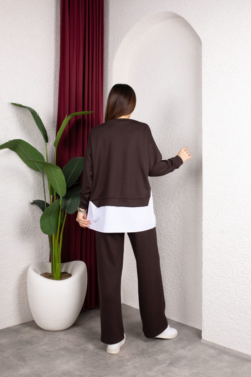 Weak Blue Kadın Ikili Takım Oversize Bol Paça Pantolon Günlük Şık Kombin görsel 6