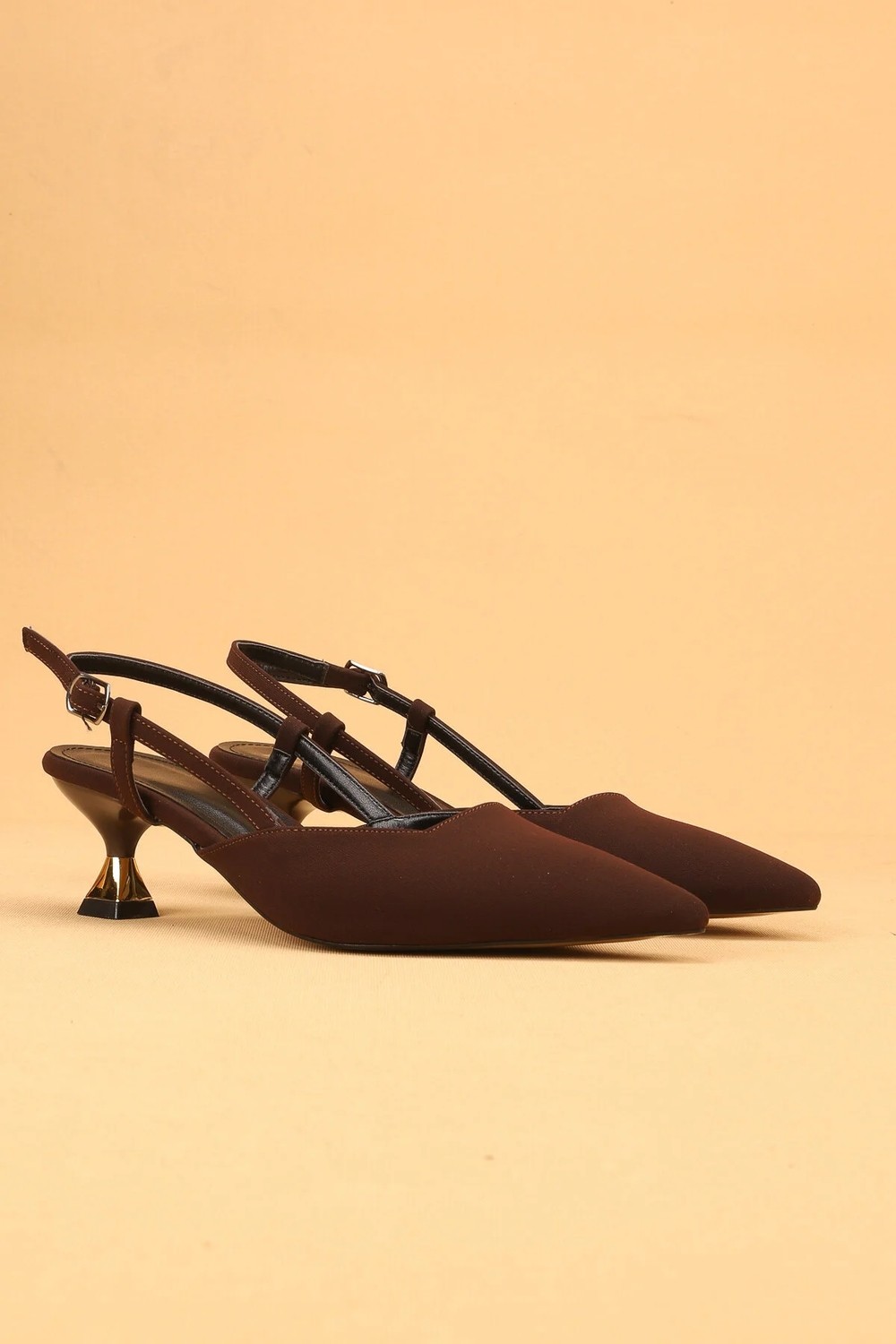 Nilsa Shoes Kadın Kısa Topuklu Saten Abiye Ayakkabı Topuklu Ayakkabı görsel 4