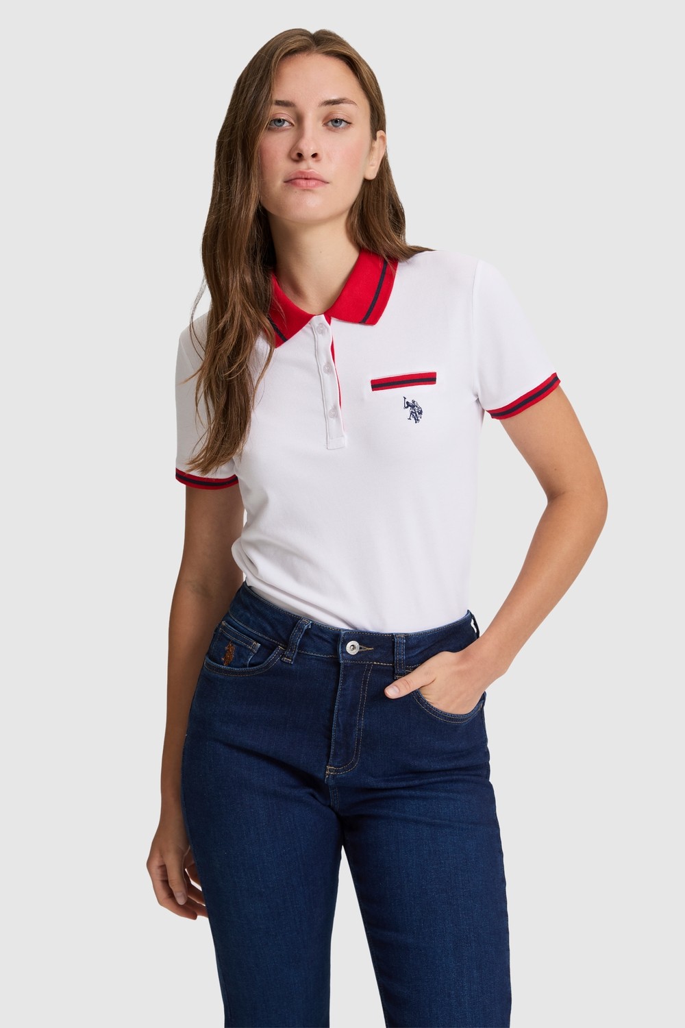 U.S. Polo Assn. Kadın Beyaz Tişört Basic 50323455-VR013