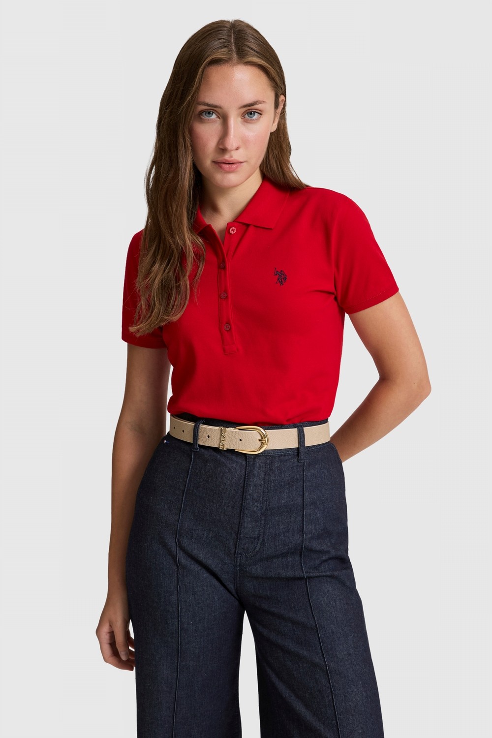 U.S. Polo Assn. Kadın Pembe Tişört Basic 50321818-VR041