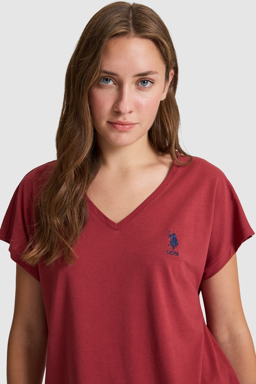 U.S. Polo Assn. Kadın Vişne Tişört Basic 50323541-VR223 görsel 2