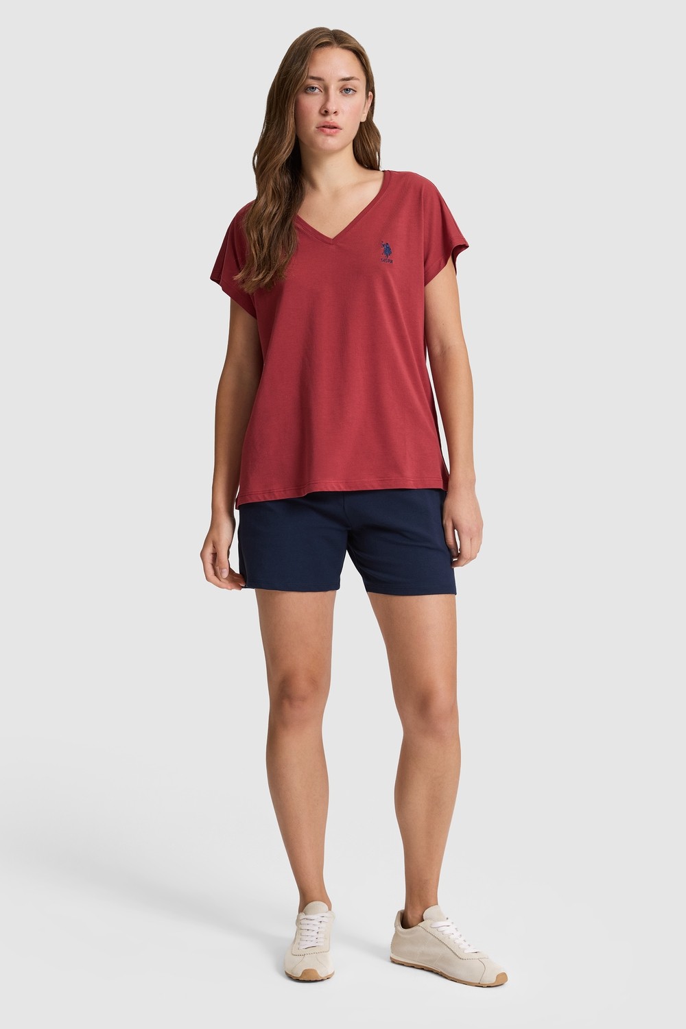 U.S. Polo Assn. Kadın Vişne Tişört Basic 50323541-VR223 görsel 4