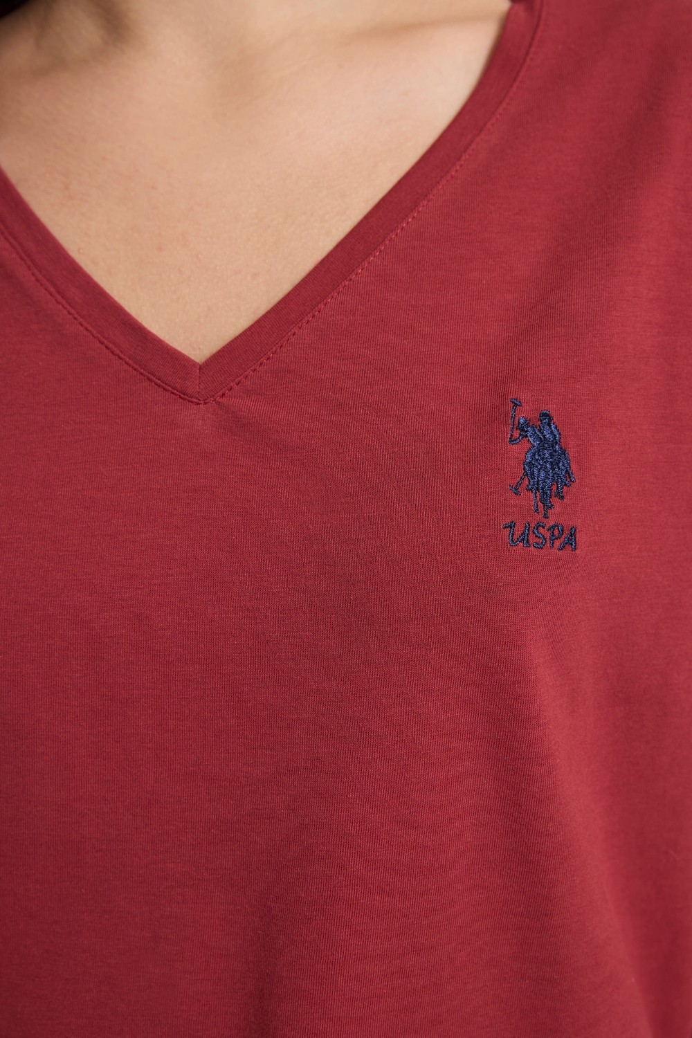 U.S. Polo Assn. Kadın Vişne Tişört Basic 50323541-VR223 görsel 6