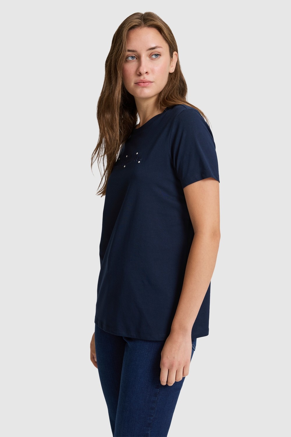 U.S. Polo Assn. Kadın Lacivert Tişört 50323463-VR033 görsel 3