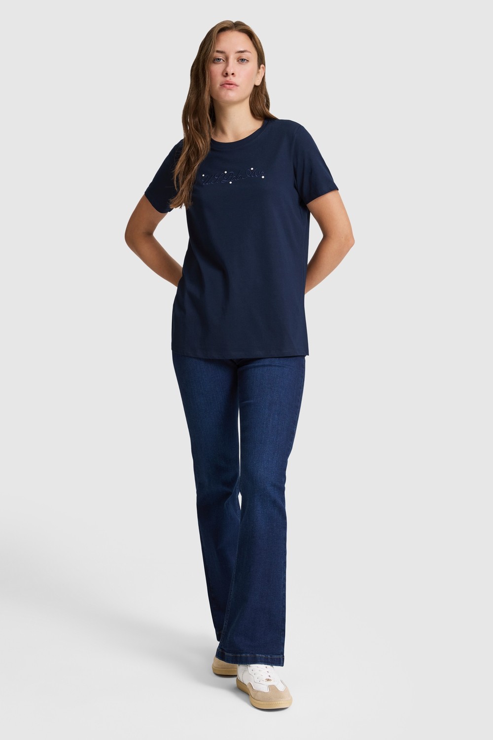 U.S. Polo Assn. Kadın Lacivert Tişört 50323463-VR033 görsel 4