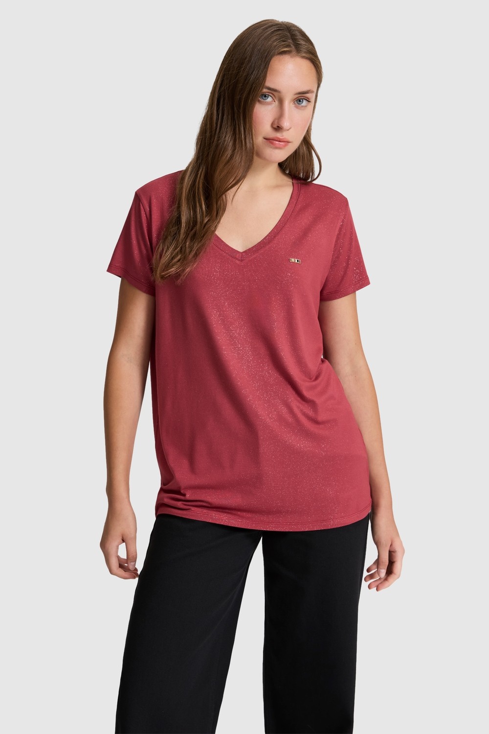 U.S. Polo Assn. Kadın Vişne Tişört 50323573-VR223