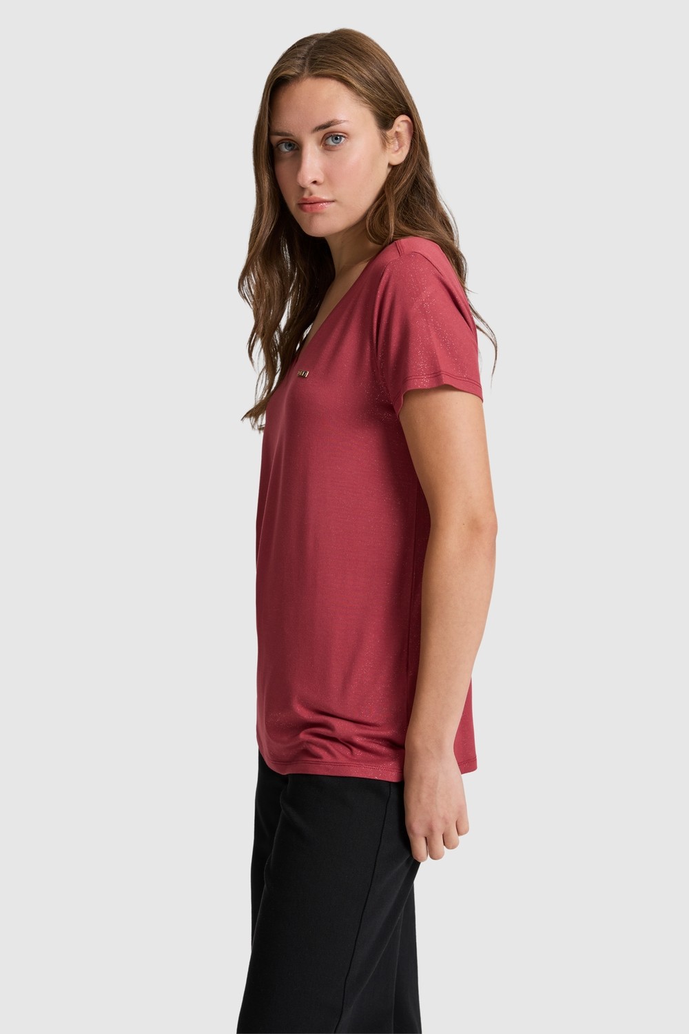 U.S. Polo Assn. Kadın Vişne Tişört 50323573-VR223 görsel 3