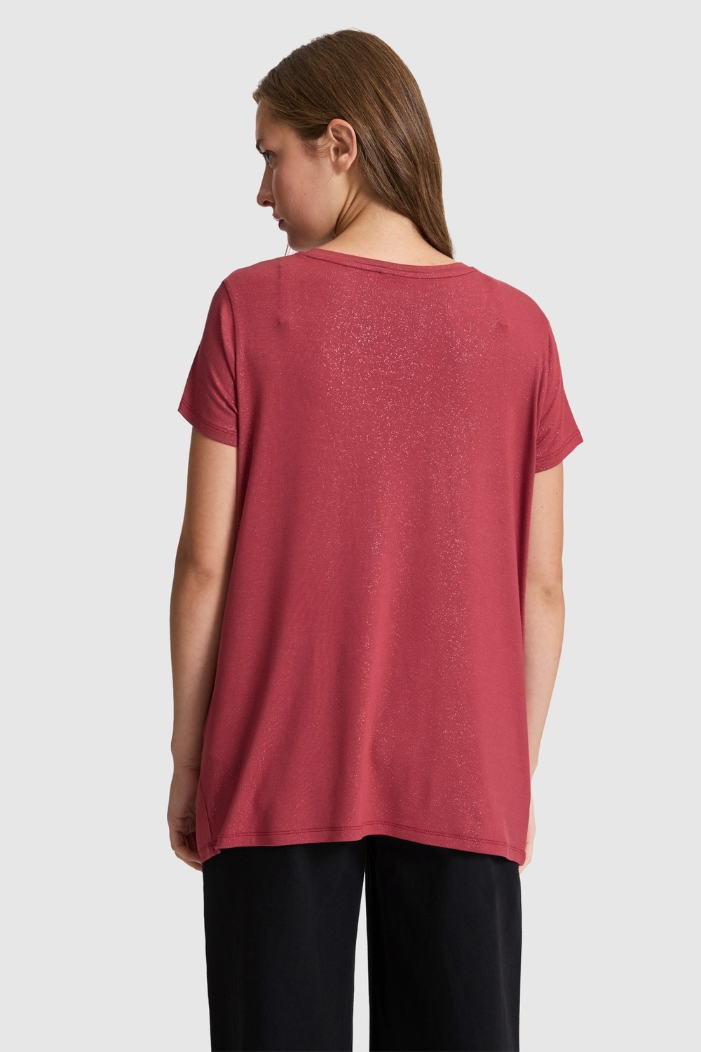 U.S. Polo Assn. Kadın Vişne Tişört 50323573-VR223 görsel 5