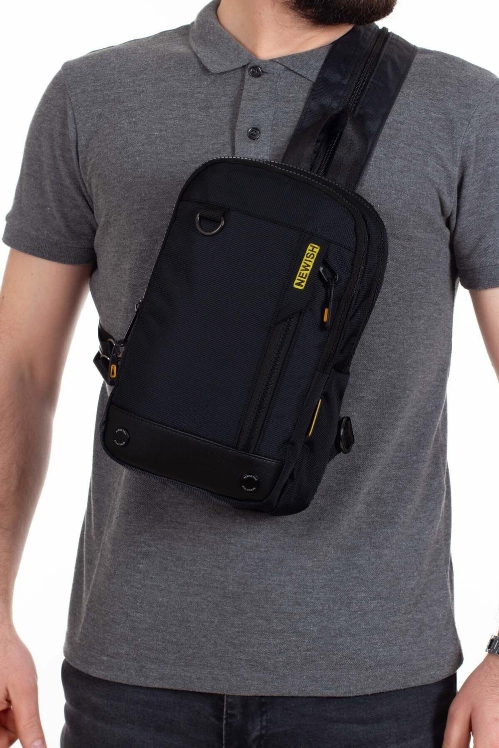 Newish Polo Tek Kol Çapraz Göğüs ve Omuz Sırt Çantası-Body Bag