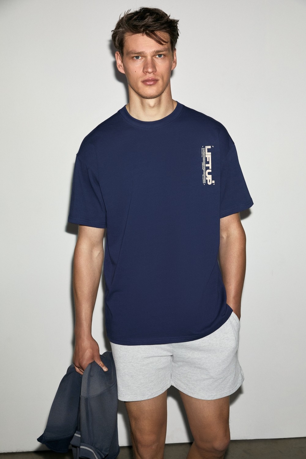 Grimelange Antonıo Erkek Baskı Detaylı %100 Organik Pamuk Örme Oversize Yeşil T-shirt