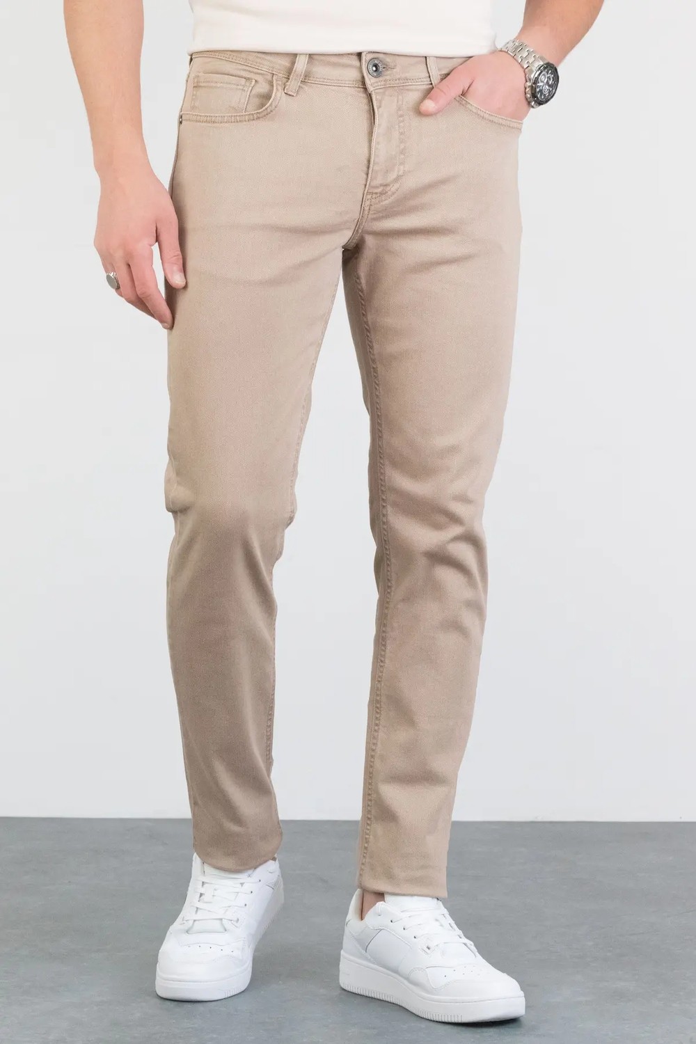 Hlt Jeans Erkek Bej Slim Fit Esnek Likralı Jean Kot Pantolon Hlthe001966 görsel 7