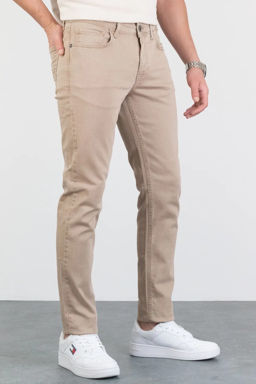 Hlt Jeans Erkek Bej Slim Fit Esnek Likralı Jean Kot Pantolon Hlthe001966 görsel 8