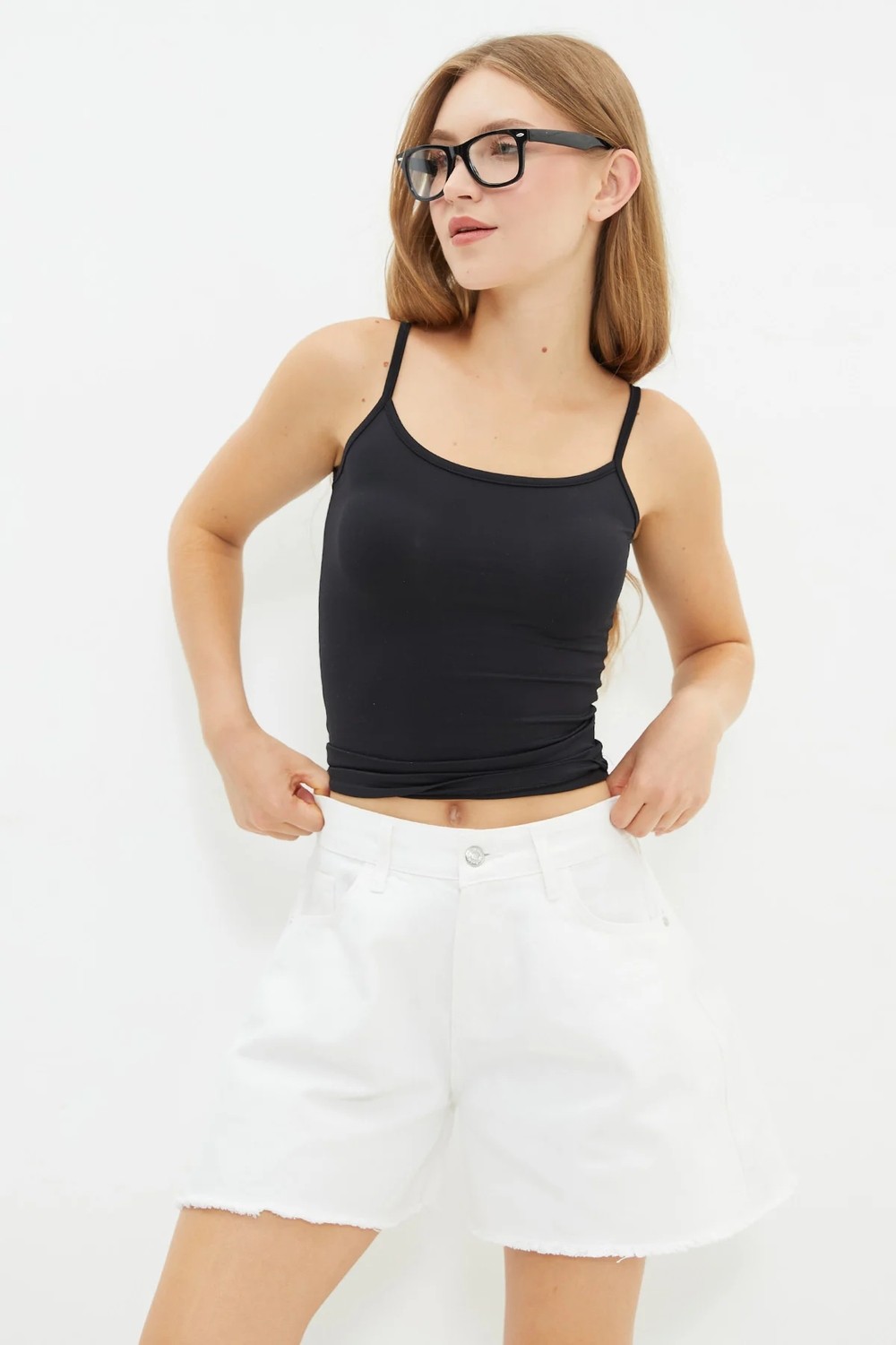 FullaModa Basic Ip Askılı Crop Body