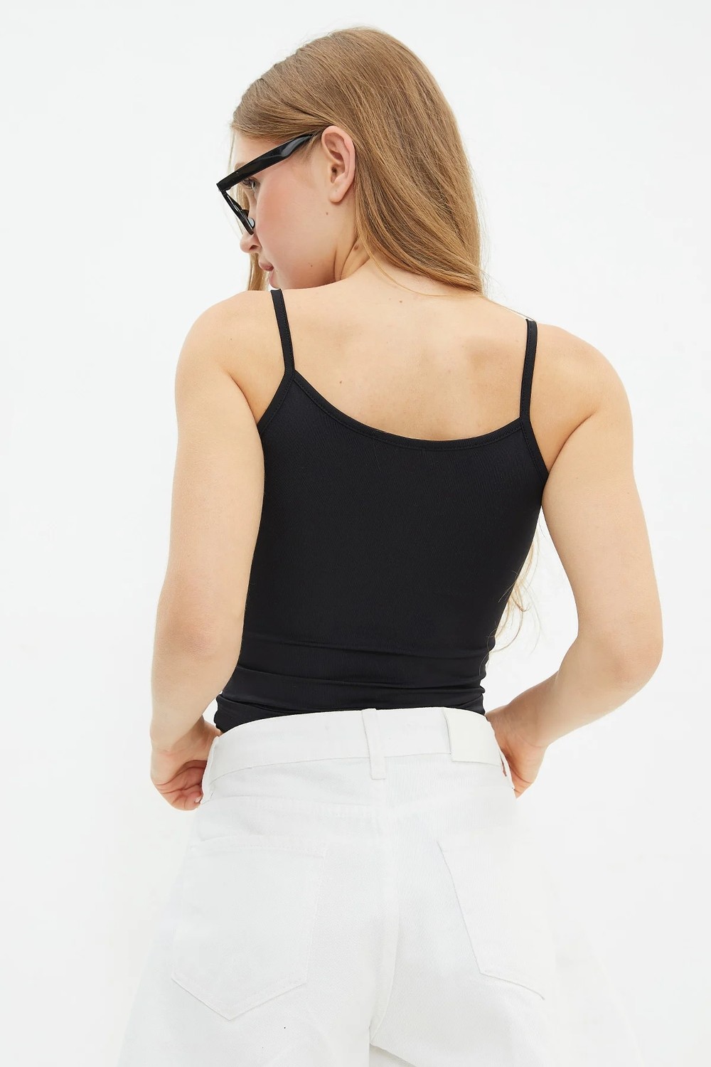 FullaModa Basic Ip Askılı Crop Body görsel 6