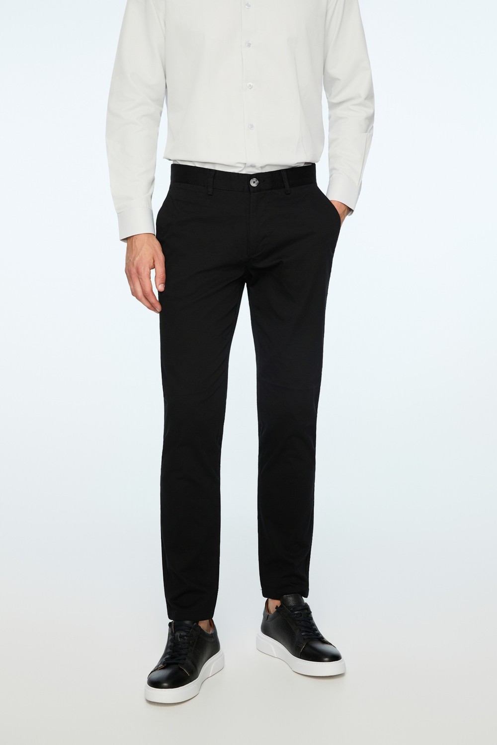 Morven Erkek Bej Pamuk Trend Düz Slim Fit Chino Pantolon