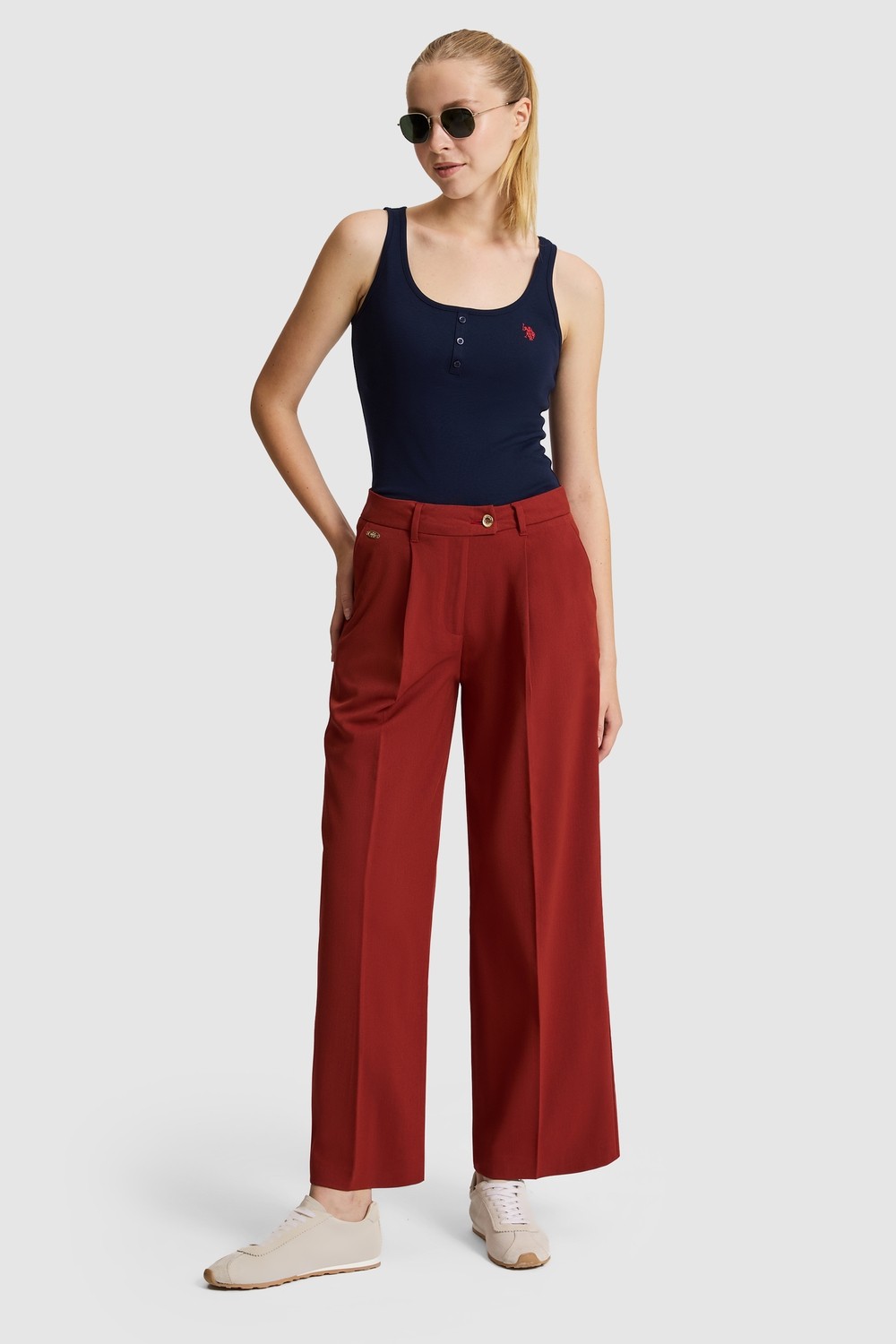 U.S. Polo Assn. Kadın Vişne Pantolon (Kanvas-Chino) 50325517-VR223