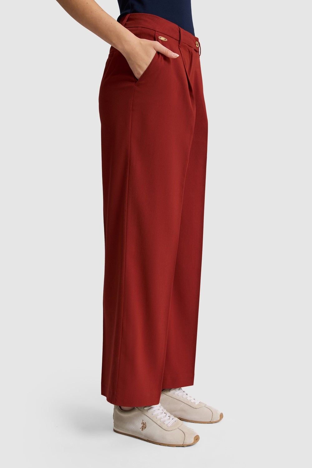 U.S. Polo Assn. Kadın Vişne Pantolon (Kanvas-Chino) 50325517-VR223 görsel 4