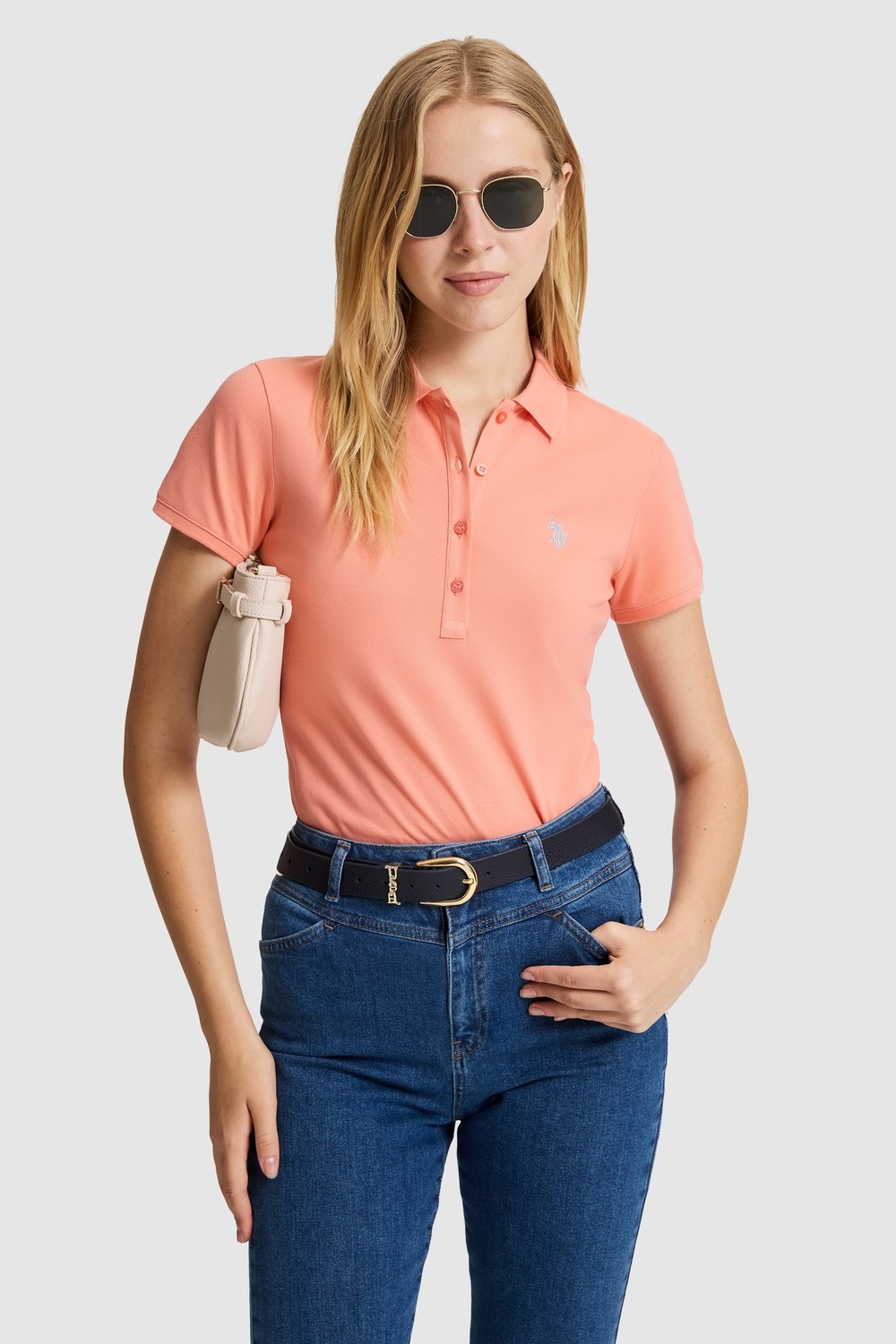 U.S. Polo Assn. Kadın Pembe Tişört Basic 50321818-VR041