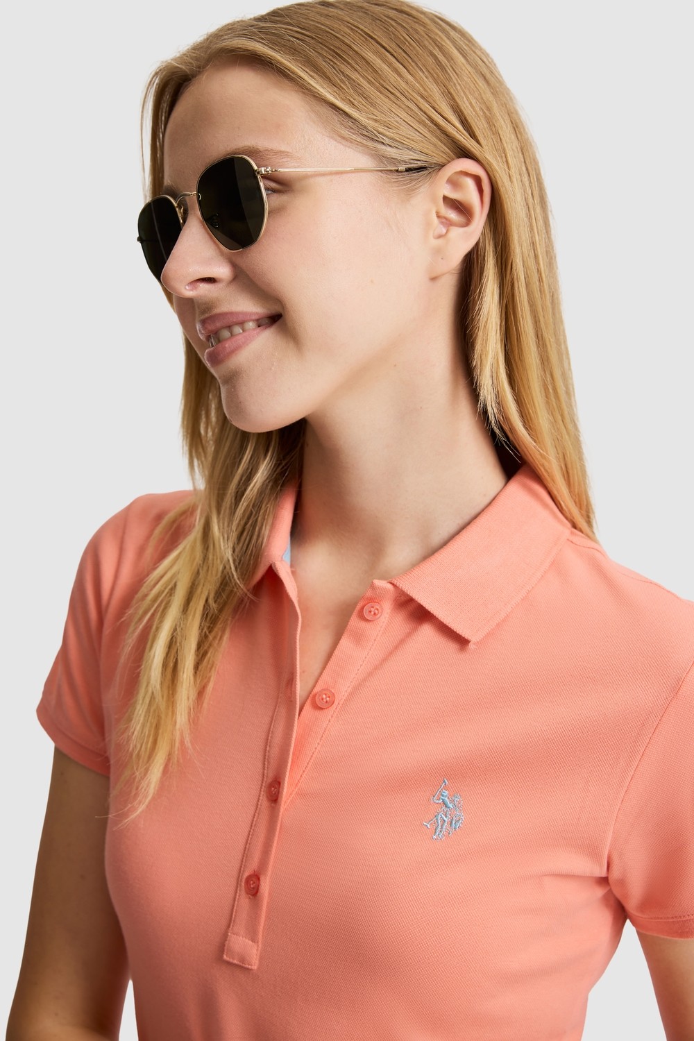 U.S. Polo Assn. Kadın Pembe Tişört Basic 50321818-VR041 görsel 2