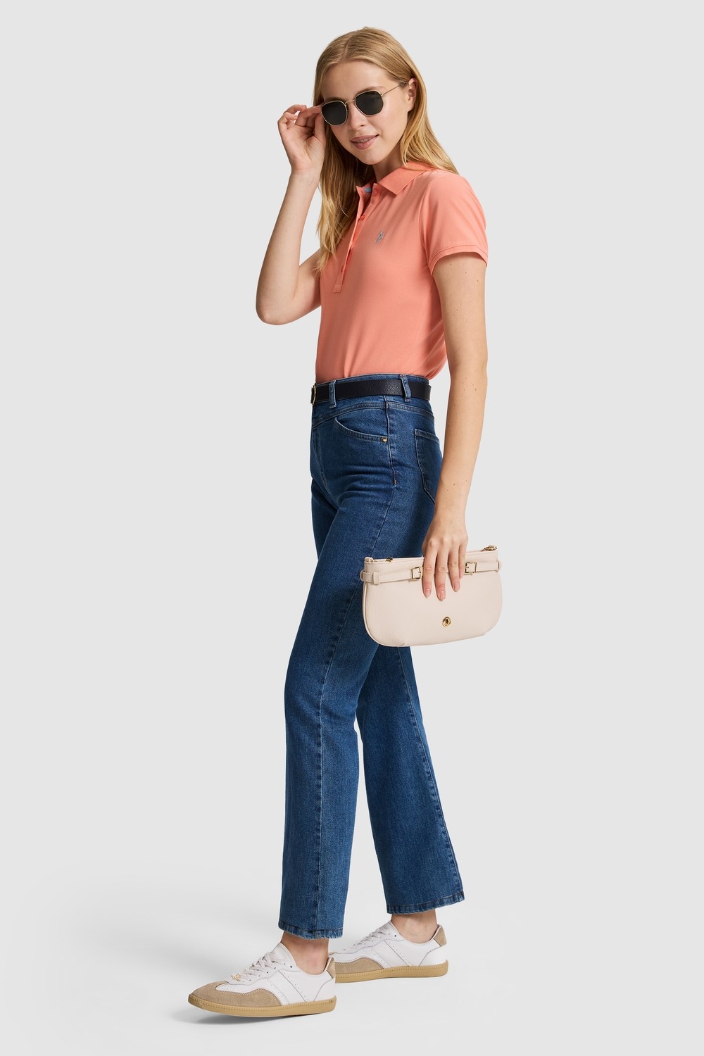 U.S. Polo Assn. Kadın Pembe Tişört Basic 50321818-VR041 görsel 4