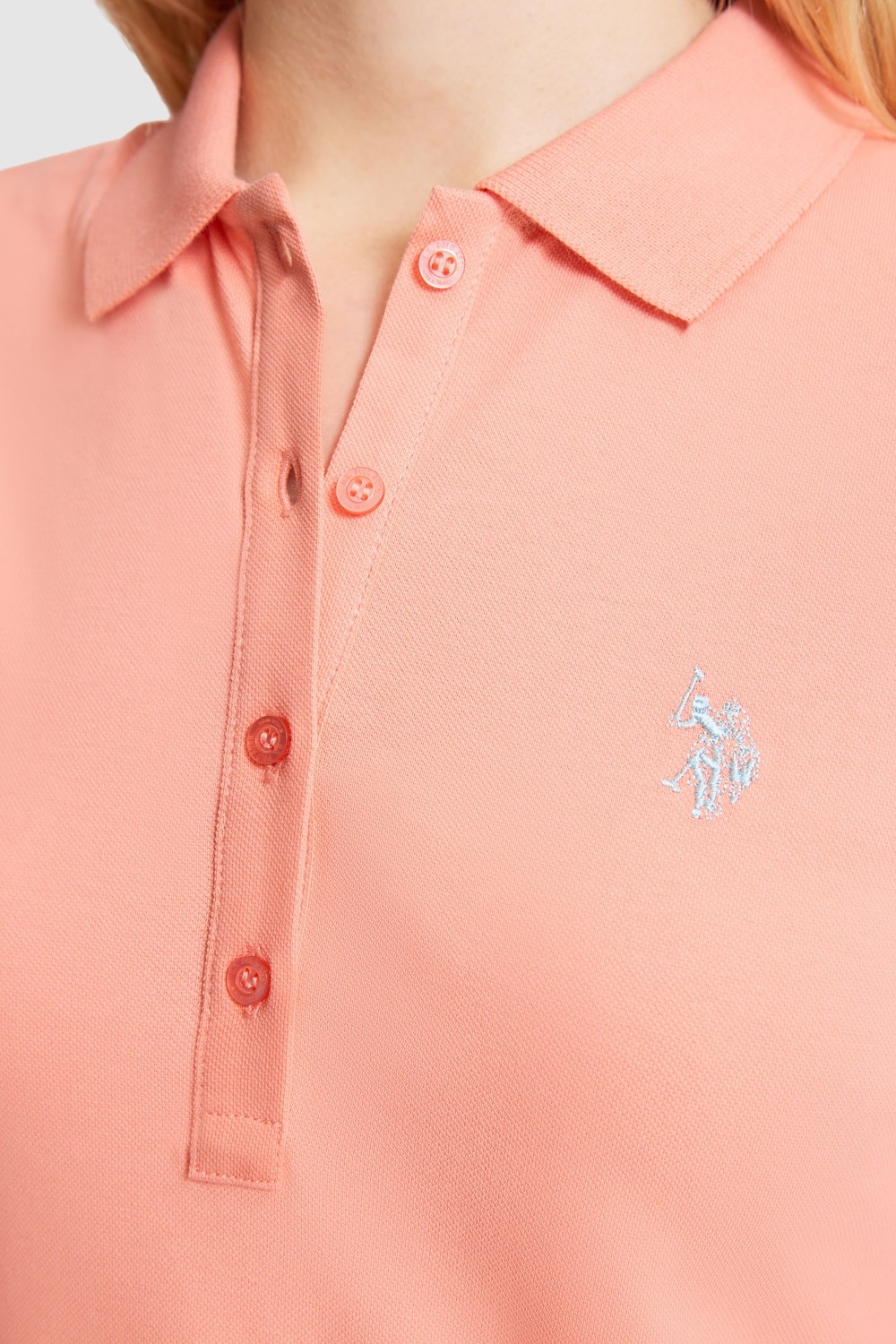 U.S. Polo Assn. Kadın Pembe Tişört Basic 50321818-VR041 görsel 6