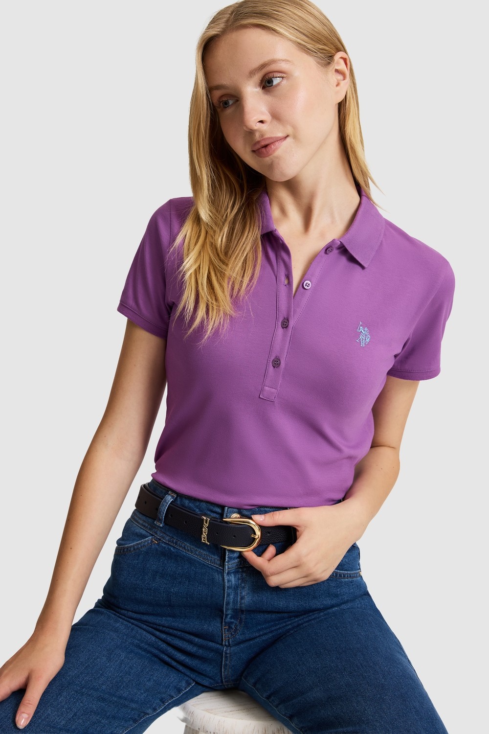 U.S. Polo Assn. Kadın Pembe Tişört Basic 50321818-VR041
