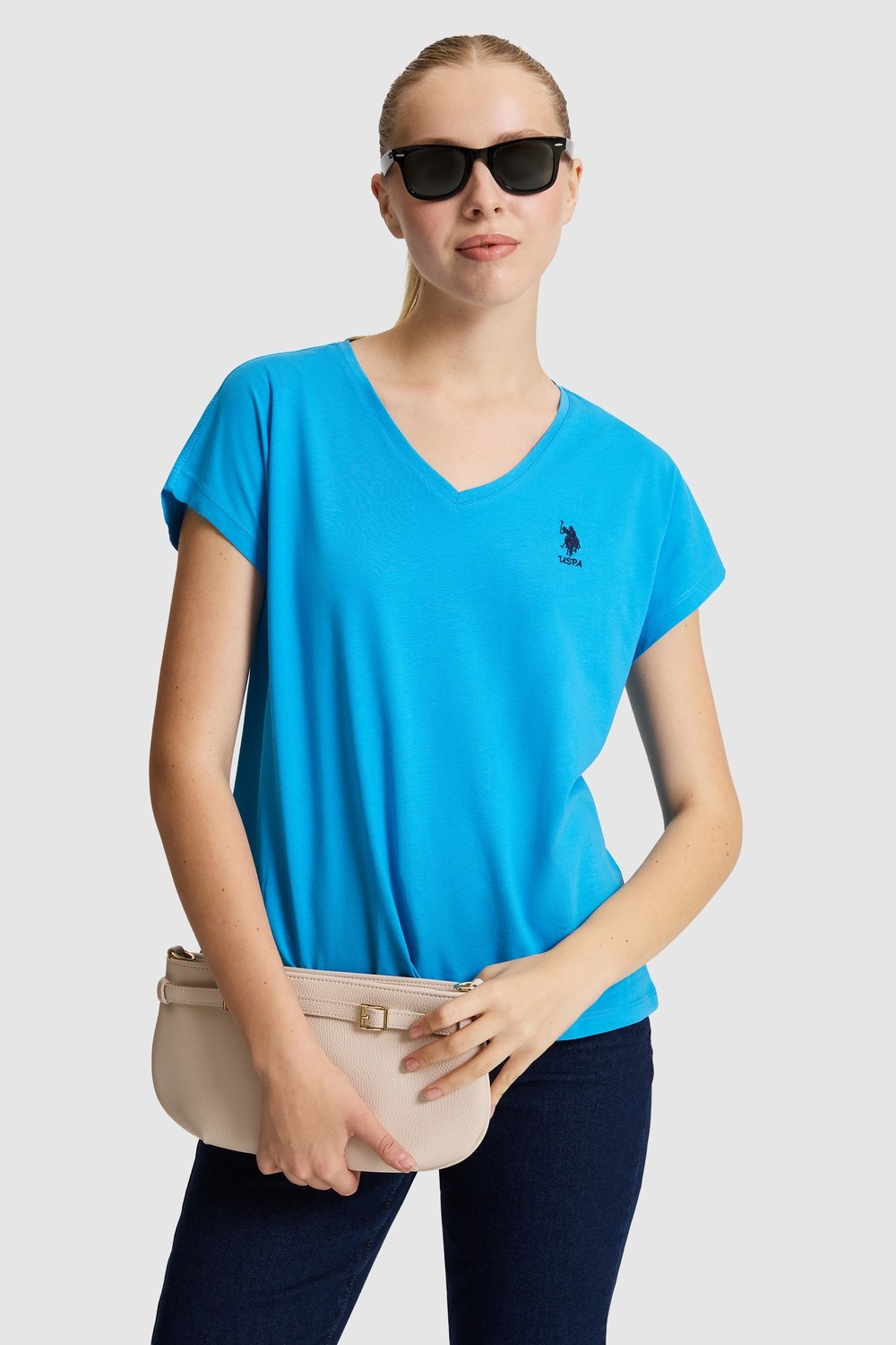U.S. Polo Assn. Kadın Vişne Tişört Basic 50323541-VR223