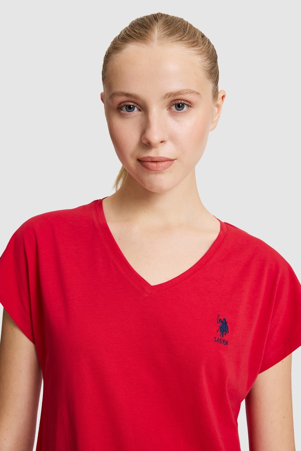 U.S. Polo Assn. Kadın Vişne Tişört Basic 50323541-VR223 görsel 8