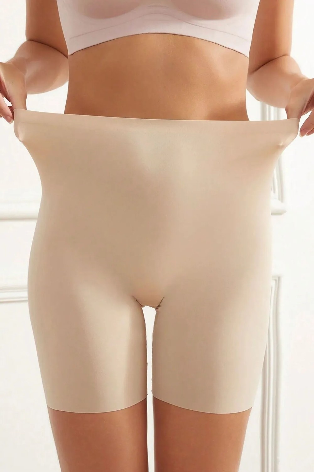 Sweet Sauna Fajas Dikişsiz Toparlayıcı Sıkılaştırıcı Lazer Kesim Spor Korse Iz Yapmaz Kısa Şort Yüksel Bel Ten görsel 2