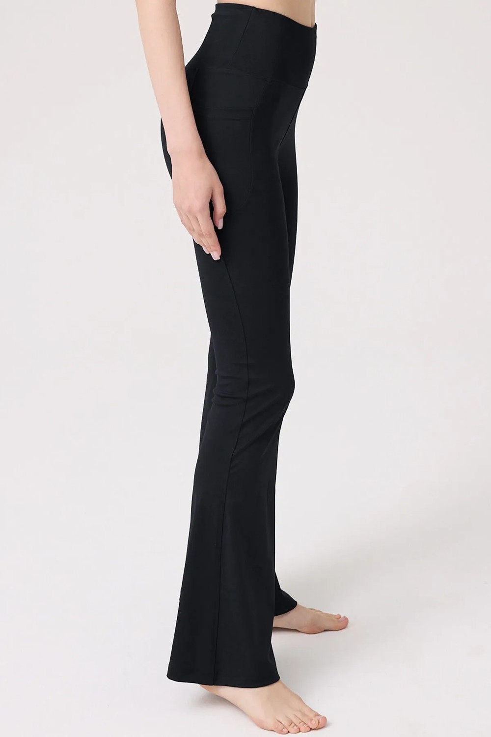 Cottonhill Beauty Cottonhill Lacivert Yüksek Bel Çift Cepli İspanyol Paça Kadın Tayt görsel 6