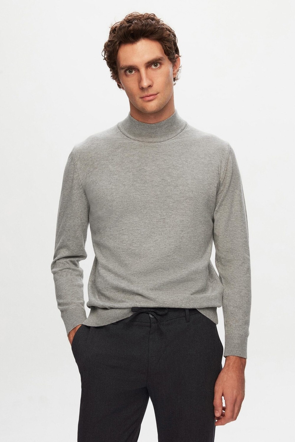 D'S Damat Slim Fit Antrasit Beli Lastikli Bağcıklı Fermuarlı Likralı Rahat Jogger Pantolon 2HC03ORTJGR01 görsel 6
