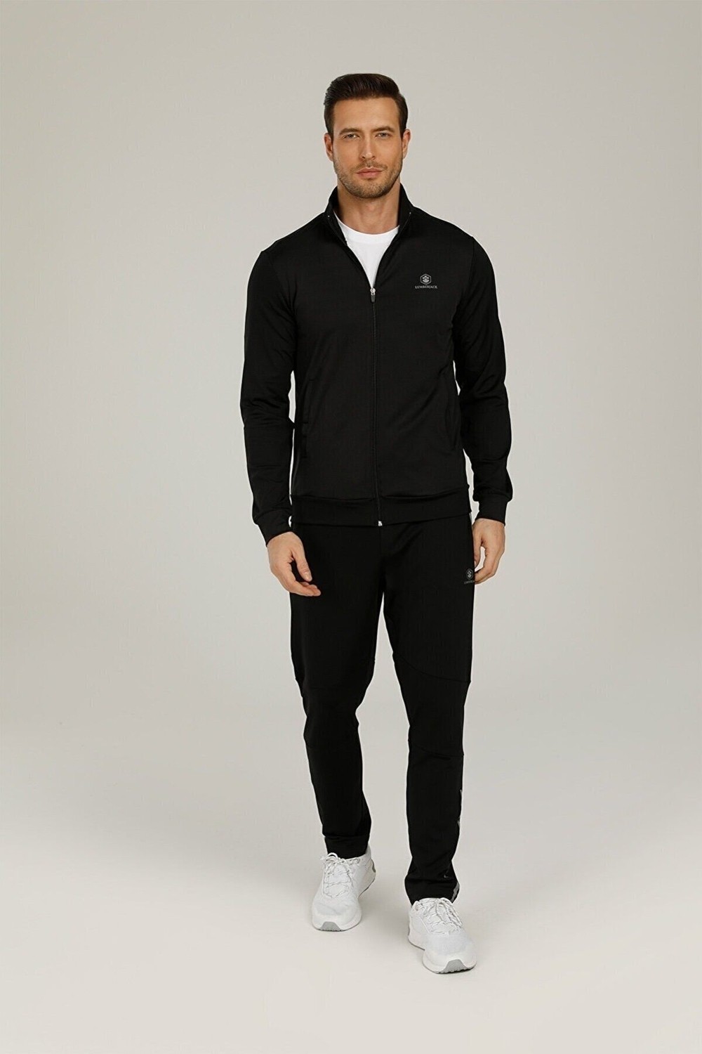 Lumberjack 100933257 Alex Track Suit Spor Alt-Üst Eşofman Takımı (Siyah/laci) görsel 3