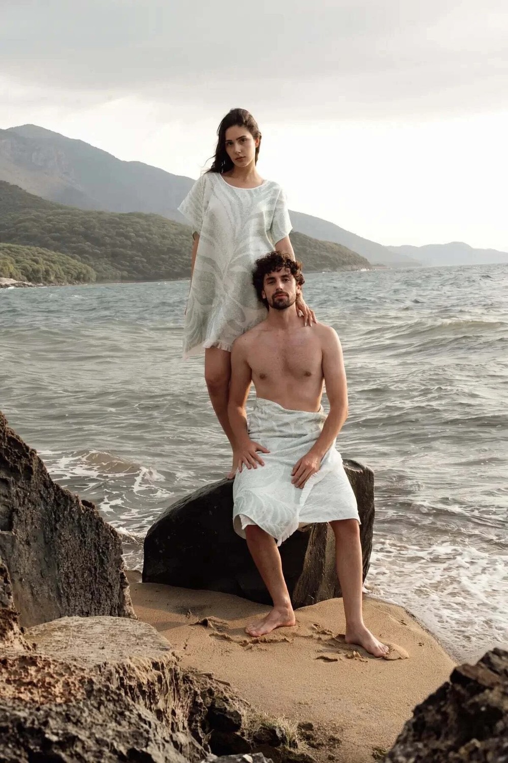 İrya Verde %100 Pamuk Plaj Pançosu Serene Sky görsel 2