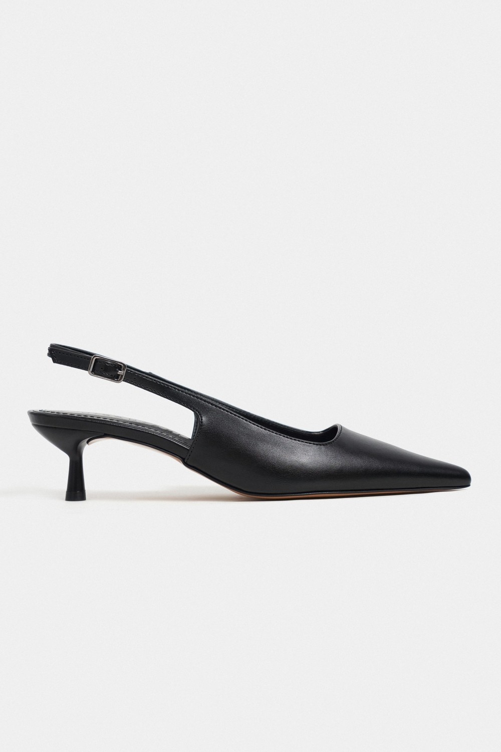 Nişantaşı Shoes Dipsy Siyah Mat Toka Detay Sivri Burun Kadın Topuklu Ayakkabı görsel 6
