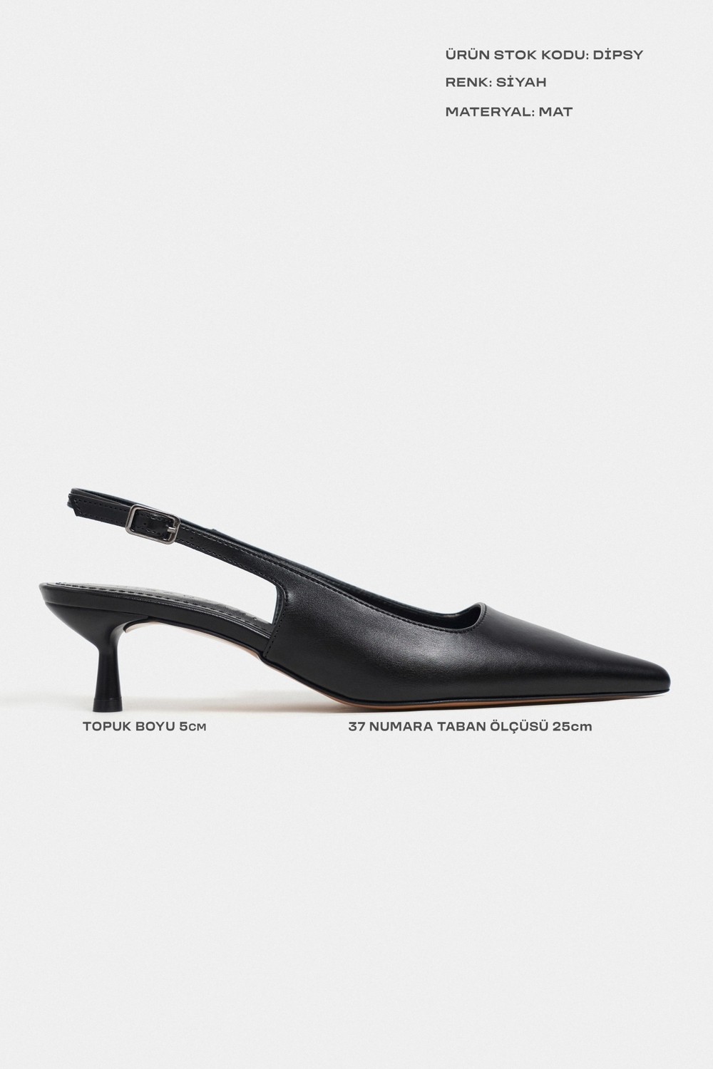 Nişantaşı Shoes Dipsy Siyah Mat Toka Detay Sivri Burun Kadın Topuklu Ayakkabı görsel 7