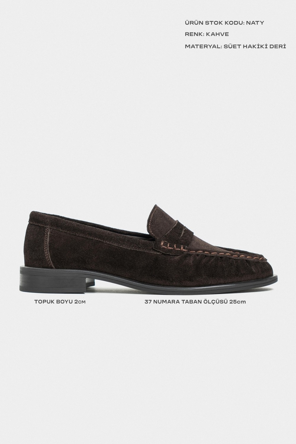 Nişantaşı Shoes Naty Rome Bej Süet Hakiki Deri Kadın Loafer Ayakkabı görsel 7