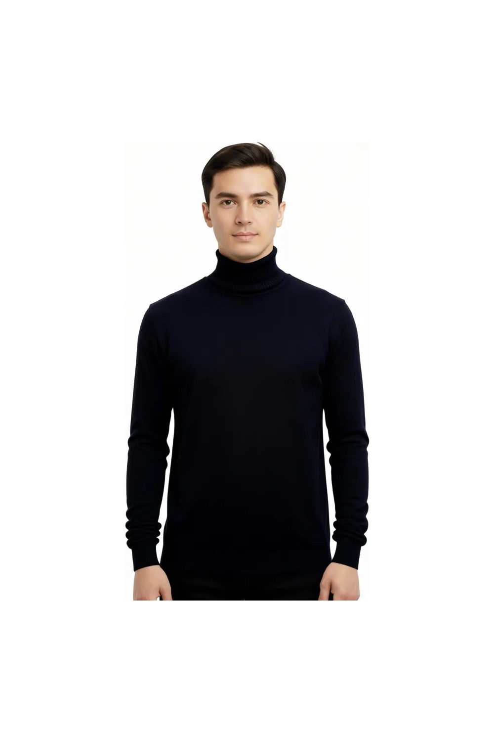 D'S Damat Ds Damat Regular Fit Erkek Siyah Balıkçı Yaka Triko Kazak Uzun Kol Düz Desenli 5HF06ORT12007 görsel 8