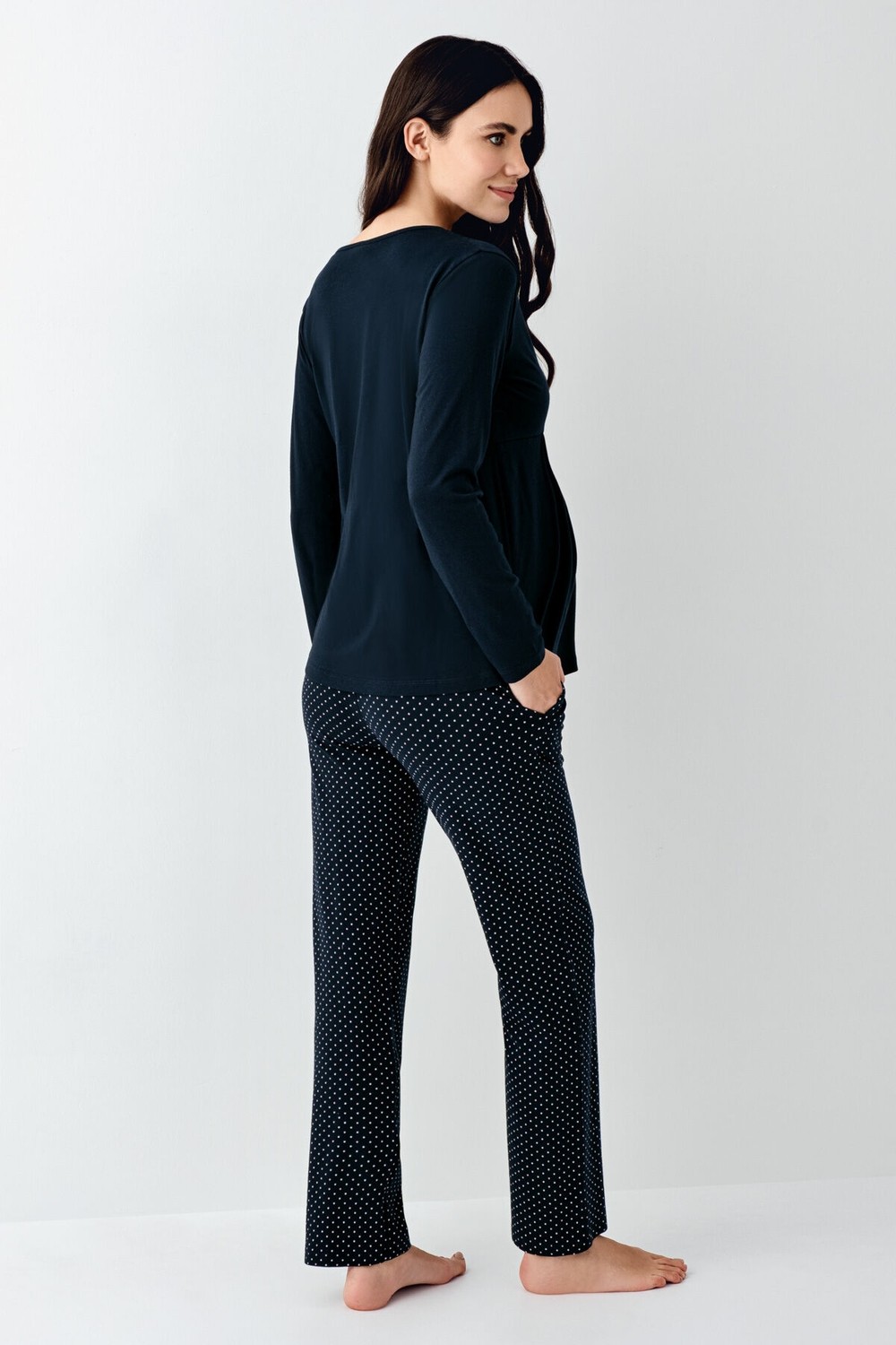 Pierre Cardin Kadın Lacivert Lohusa Pijama Takımı 9094-S görsel 4