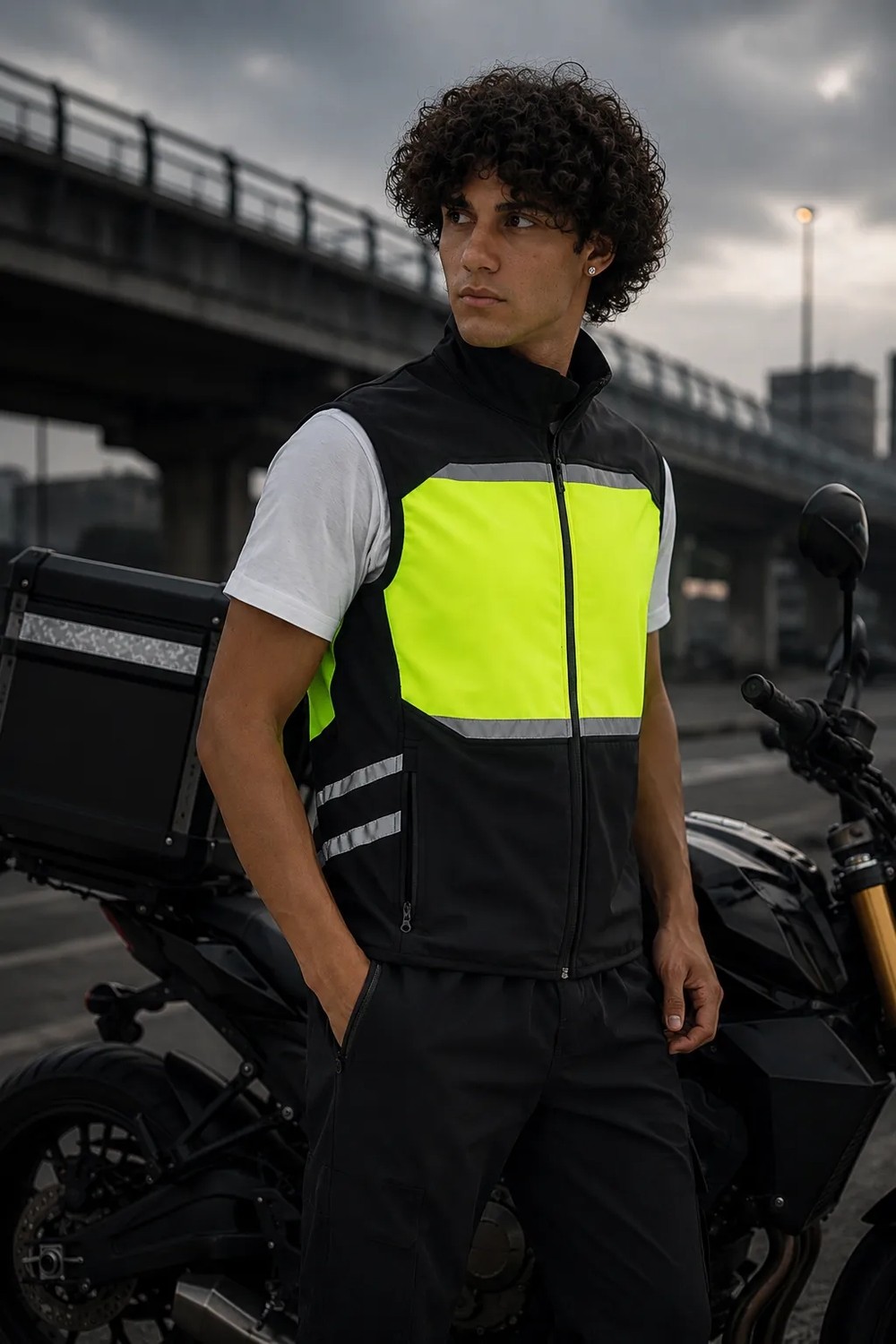 Longberg Reflektörlü Softshell Motosiklet ve Iş Güvenliği Yeleği görsel 4