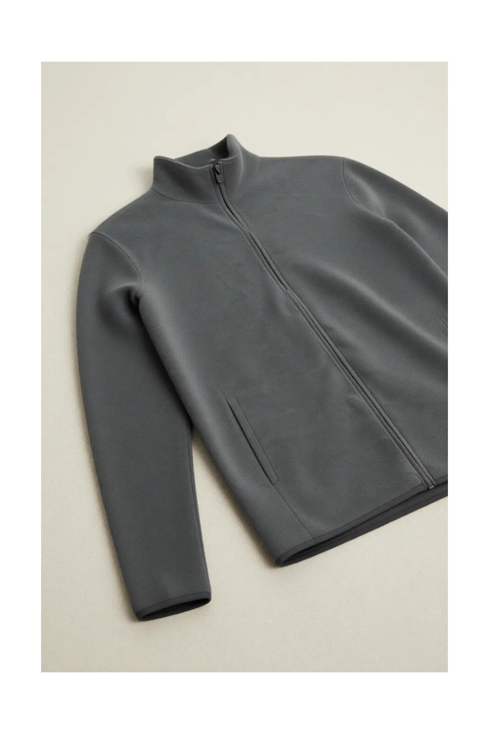Altınyıldız Classics Erkek Siyah Anti-pilling Tüylenme Yapmayan Standart Fit Dik Bato Yaka Sweatshirt Polar Ceket görsel 6